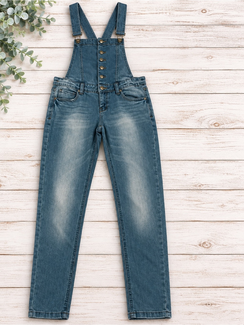 Tinseltown Denim Couture XS Button Front Denim Overalls Y2K
